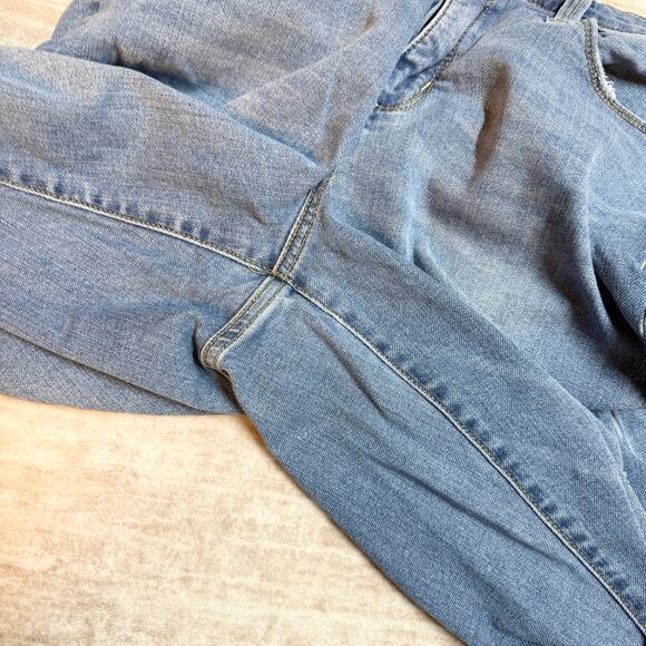 Universal Thread Women’s 12 31 High Rise Straight Crop Distressed Jeans Flannel - Picture 7 of 11